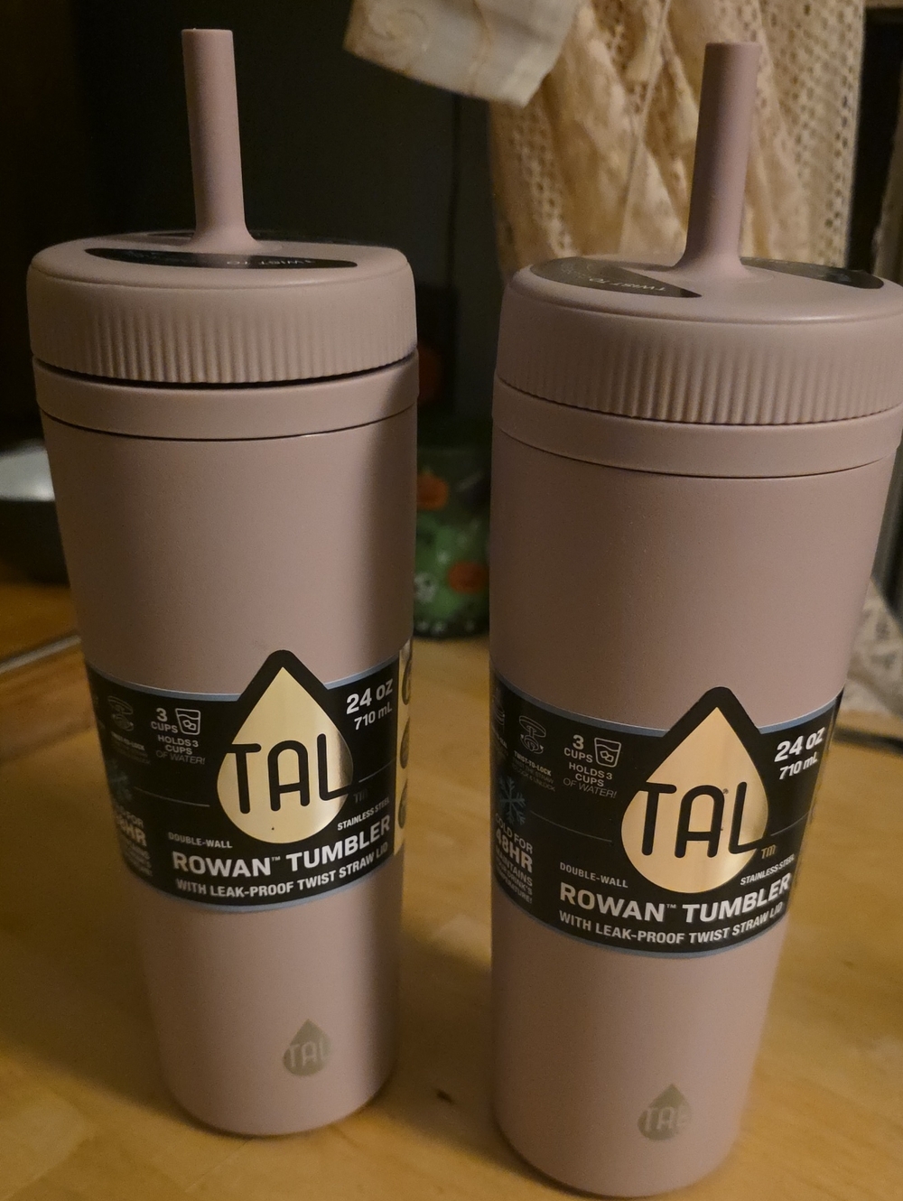 Rowan 24 oz Tumbler in Mauve Pink Set Of 2